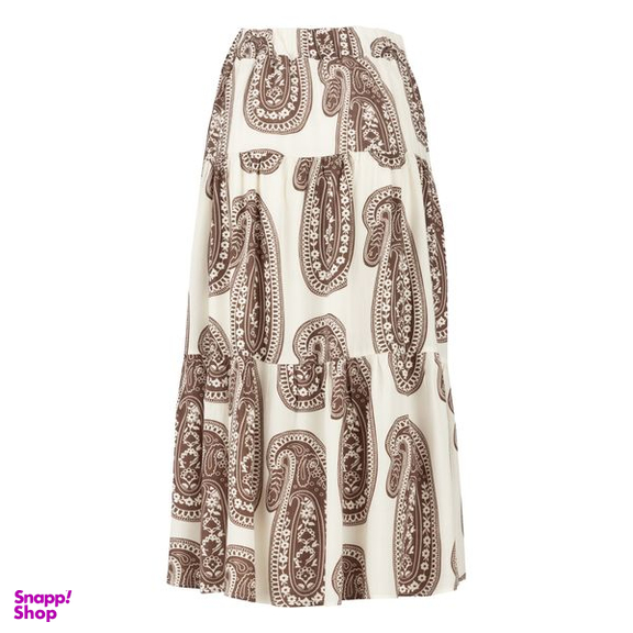 دامن زنانه سرژه مدل 210194 کمردار رنگ قهوه ای