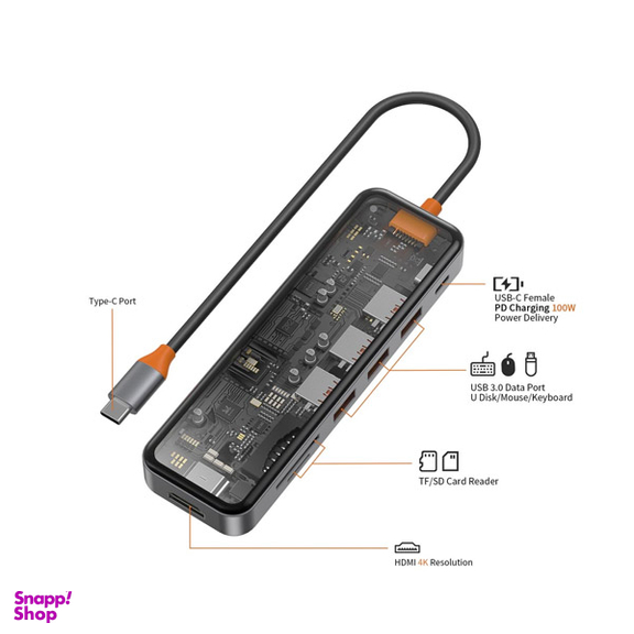 هاب 7 پورت Type-C ویوو مدل New Cyber CB007