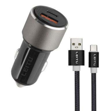شارژر فندکی لیتو مدل LC-C5 به همراه کابل تبدیل MICRO-USB