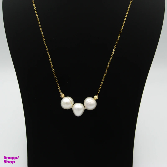 گردنبند طلا 18 عیار زنانه کاپانی مدل مروارید باروک کد KN065