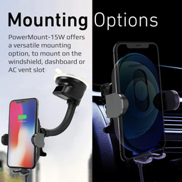 پایه نگهدارنده و شارژر بی سیم گوشی موبایل پرومیت مدل POWERMOUNT-15W