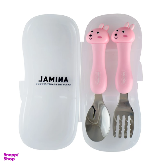 قاشق و چنگال کودک مدل عروسکی طرح لاما