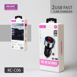 شارژر فندکی کلومن مدل KC-C06 به همراه کابل USB-C