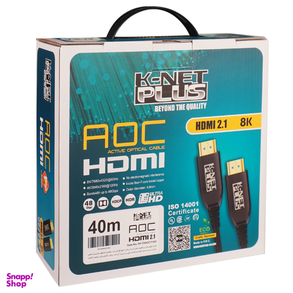 کابل 2.1 HDMI فیبر نوری کی نت پلاس طول 40 متر مدل KP-A162 طول 40 متر