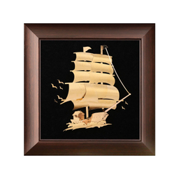 تابلو ورق طلا الون طرح کشتی چند بادبان