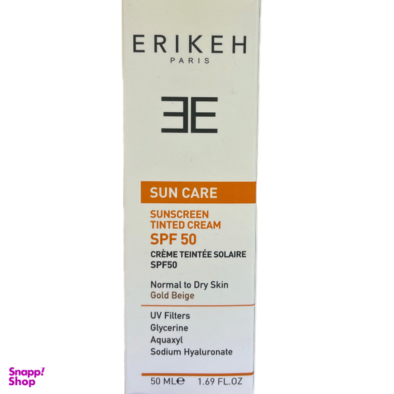 کرم ضد آفتاب اریکه مدل spf50 مناسب پوست نرمال و خشک رنگ گلد بژ حجم 50 میلی لیتر