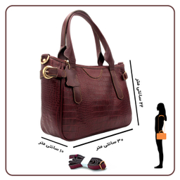 کیف زنانه چرم طبیعی زنانه کروکو مدل fateh 145