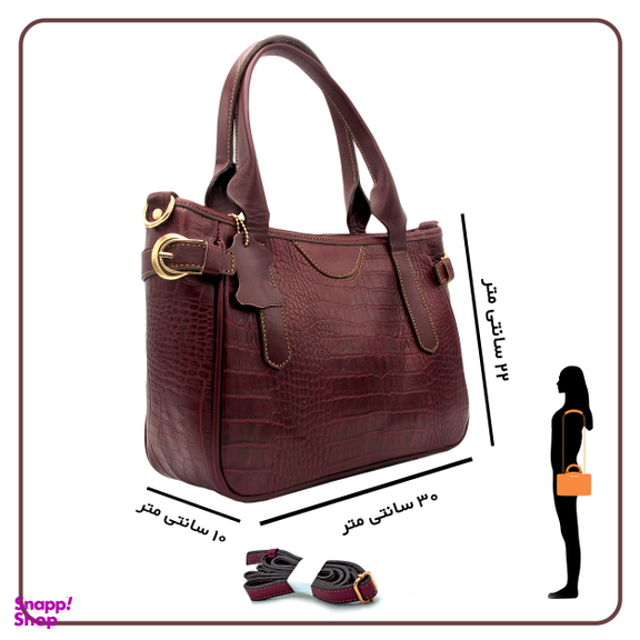 کیف زنانه چرم طبیعی زنانه کروکو مدل fateh 145
