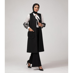 جلیقه رسمی زنانه برنس کد 70103 رنگ مشکی مات