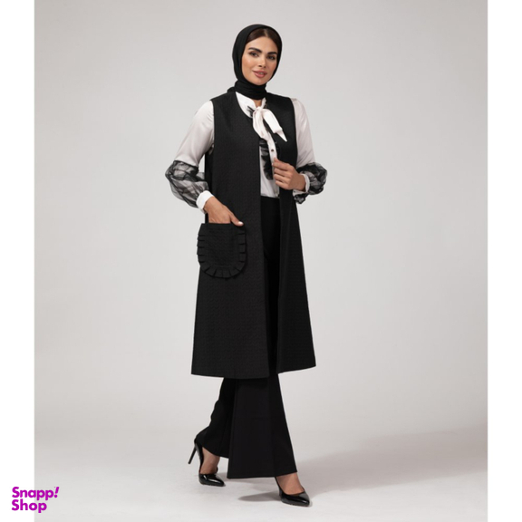 جلیقه رسمی زنانه برنس کد 70103 رنگ مشکی مات