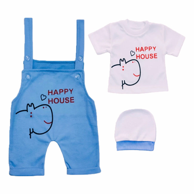 ست 3 تکه لباس نوزادی مدل Happy کد M01