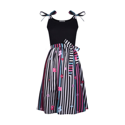 پیراهن یقه گرد زنانه افراتین مدل نازگل کد 9609 رنگ مشکی