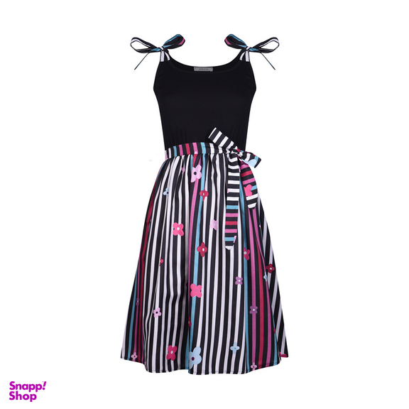 پیراهن یقه گرد زنانه افراتین مدل نازگل کد 9609 رنگ مشکی