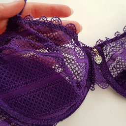 ست شورت و سوتین زنانه میسا مدل فنردار گیپوری کد 4717-6035 رنگ بنفش