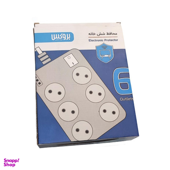محافظ ولتاژ و چند راهی برق بروکس مدل شش خانه p23w
