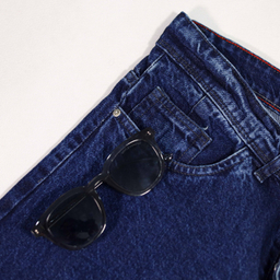 شلوار مام فیت مردانه کد 4055 رنگ آبی تیره