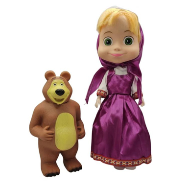 عروسک ناب سل مدل ماشا و آقا خرسه مجموعه 2 عددی