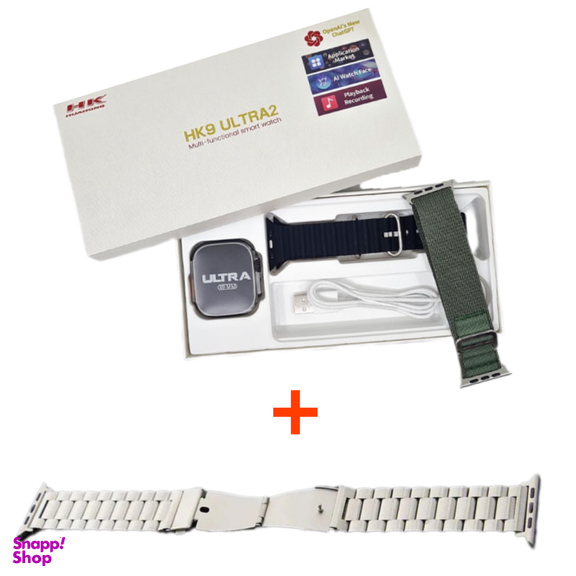 ساعت هوشمند HK9 Ultra2 نسخه GPT به همراه بند استیل