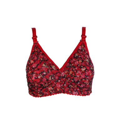 سوتین دانتل دونه اناری طرح گل ریز باراد کد 5421