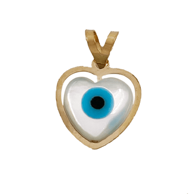 پلاک گردنبند طلا 18 عیار زنانه مدل پلاک چشم نظر قلب کد 136160