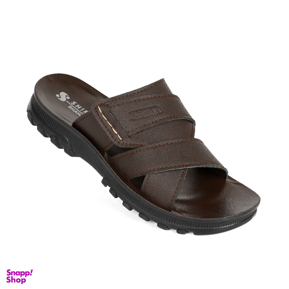 دمپایی مردانه شیما مدل سحاب رنگ قهوه ای