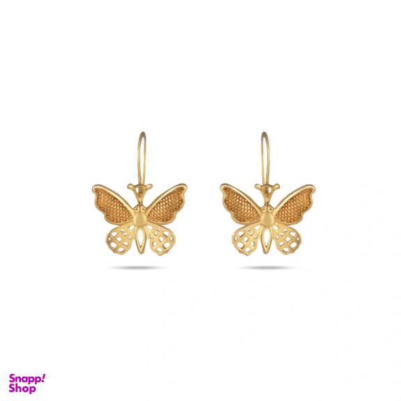 گوشواره طلا 18 عیار زنانه میلی گالری طرح پروانه کد MT1846