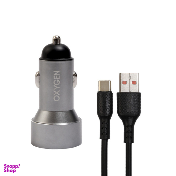 شارژر فندکی 18 وات اکسیژن مدل AC-09 به همراه کابل تبدیل USB-C