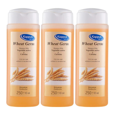 شامپو مو کاپوس مدل جوانه گندم حجم 250 میلی لیتر مجموعه 3 عددی