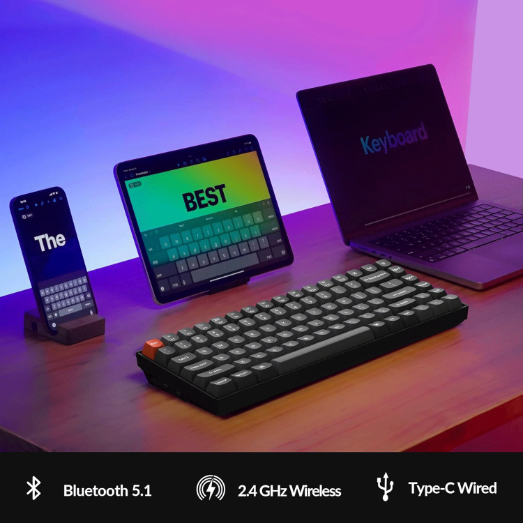 کیبورد بی سیم مخصوص بازی کیکرون مدل K2 Max RGB Banana Switch