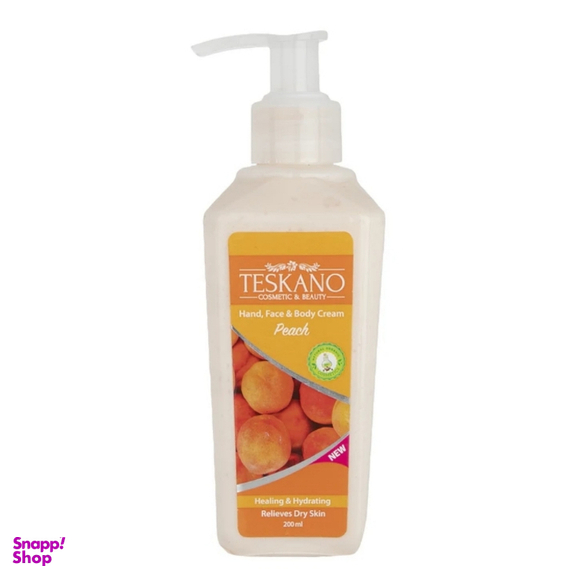 کرم مرطوب کننده صورت و بدن تسکانو مدل Peach حجم 200 میلی لیتر