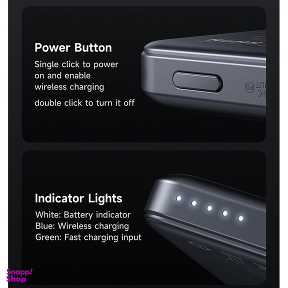 پاوربانک مغناطیسی 20 وات مک دودو مدل Metal Ultra-Thin ظرفیت 5000 میلی آمپر