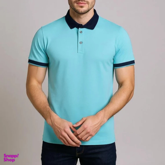 پولوشرت آستین کوتاه مردانه مدل GD-s-20028331 رنگ آبی