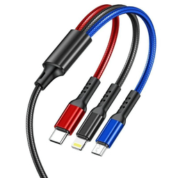 کابل دیتا و شارژ USB به Lightning / Type-C / Micro-USB اوی مدل CL-971 طول 1.2 متر