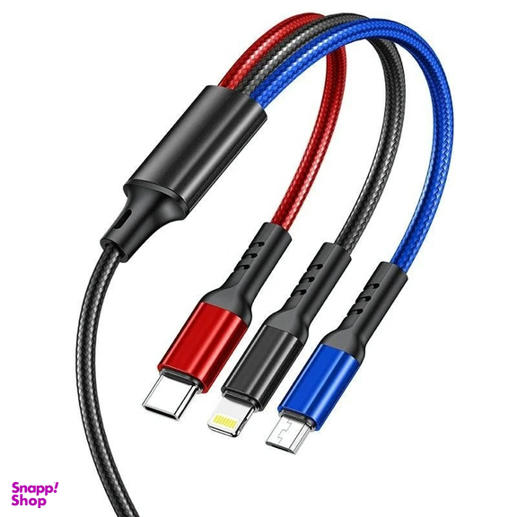 کابل دیتا و شارژ USB به Lightning / Type-C / Micro-USB اوی مدل CL-971 طول 1.2 متر