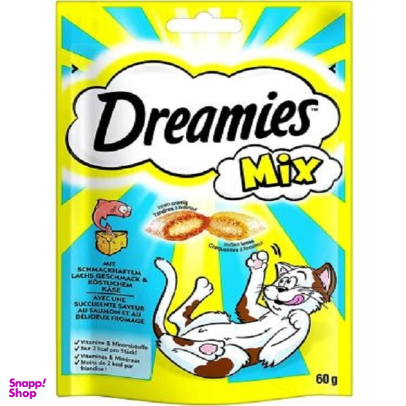 تشویقی گربه دریمیز مدل Snack With Fish & Cheese وزن 60 گرم