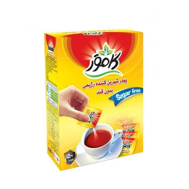 پودر شیرین کننده رژیمی بدون قند کامور بسته 50 عددی