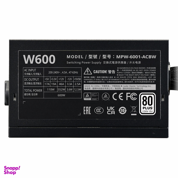 پاور کامپیوتر کولر مستر مدل Cooler Master Elite NEX White 600W - 230V