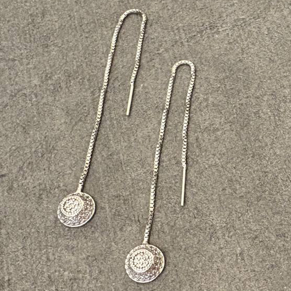 گوشواره نقره زنانه گیرا مدل بخیه G0665