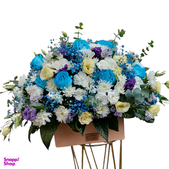 باکس گل طبیعی کد 643 رنگ سفید