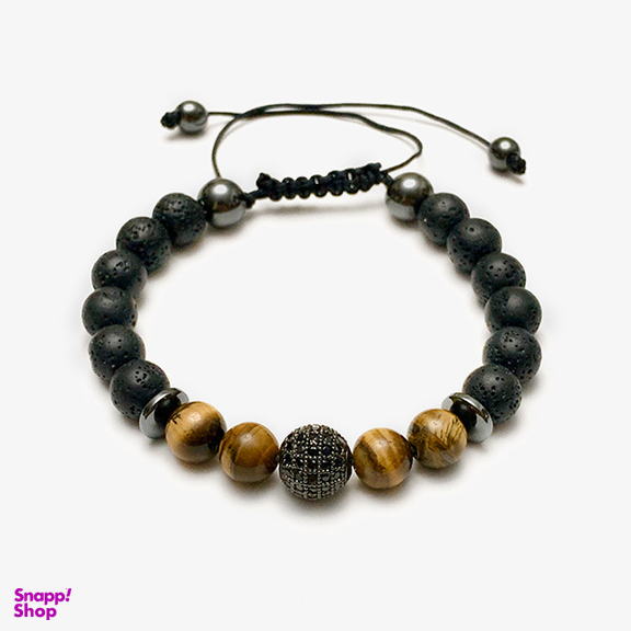 دستبند مردانه مدل چشم ببر و لاوا و سواروسکی سورا کد B007