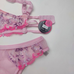 ست شورت و سوتین زنانه نوشه پوش مدل فنردار توری کد 88827 رنگ یاسی