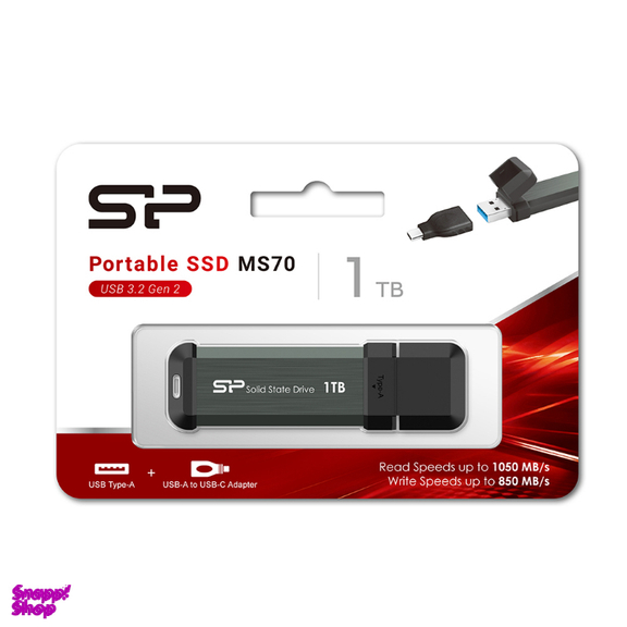 اس اس دی اکسترنال سیلیکون پاور مدل MS70 ظرفیت یک ترابایت به همراه تبدیل USB به Type-C