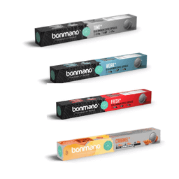 ترکیب کپسول قهوه +TIME و +WORK و +FRESH و کارامل بن مانو مجموعه ۴ عددی