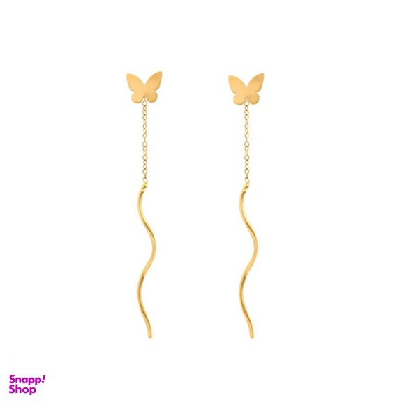 گوشواره طلا 18 عیار زنانه طرح پروانه کد 00280