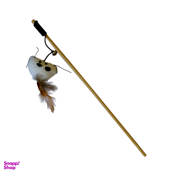 اسباب بازی گربه و سگ مدل چوب بازی طرح موش پر دار کد65