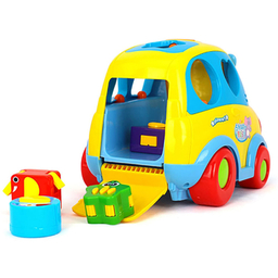 ماشین موزیکال فیلی هولی تویز مدل 896 Learning Educational Toys Cartoon Car Funny Kid Bus Game Matching Game