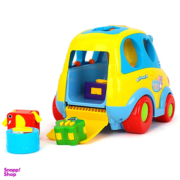 ماشین موزیکال فیلی هولی تویز مدل 896 Learning Educational Toys Cartoon Car Funny Kid Bus Game Matching Game