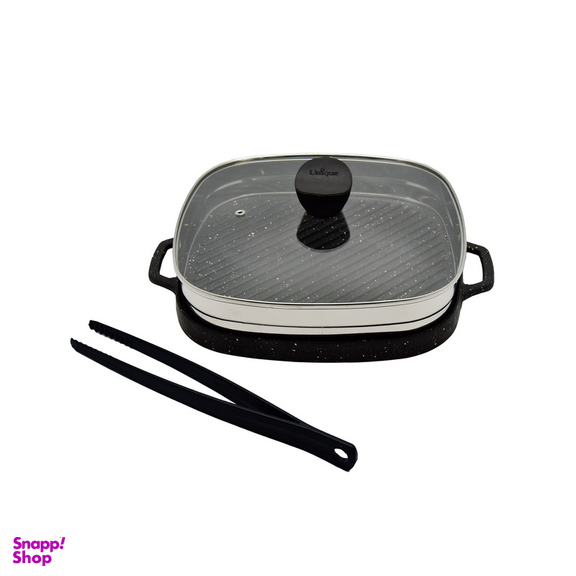 تابه گریل یونیک مدل مربع درب دار سایز 32 کد 6009 مجموعه 3 عددی