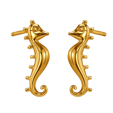 گوشواره طلا 18 عیار زنانه الوندگلد مدل اسب آبی 46685