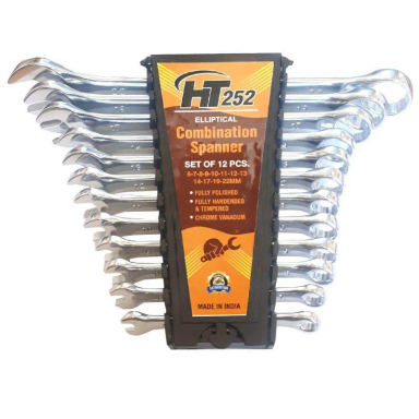 آچار یک سر تخت یک سر رینگی اچ تی مدل HT0-252 مجموعه ۱۲ عددی
